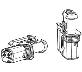 2way MKR 1.5 Receptacle Sealed Black Connector, Code B