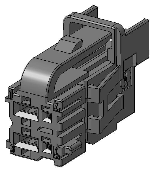 4way MSK/MAK 0.63/2.8 Receptacle Unsealed Dark Gray Connector, Code E