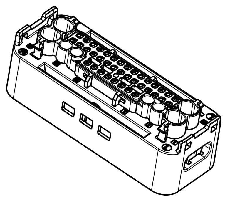 46way CLF/MAK 1.2/2.8/6.3 Receptacle Sealed Black Connector