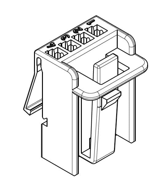 4way MSK 0.63 Receptacle Unsealed Blue Connector, Code B