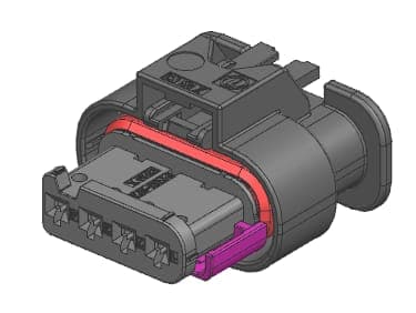 4way MAK 1.2 Receptacle Sealed Black Connector, Code A