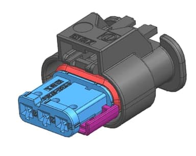 3way MAK 1.2 Receptacle Sealed Blue Connector, Code C