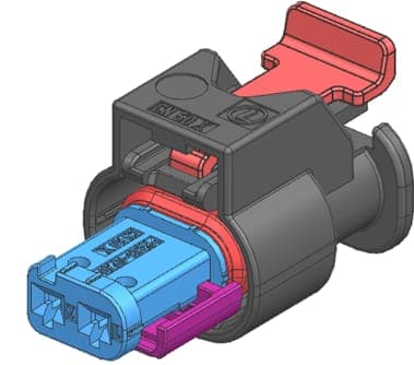 2way MAK 1.2 Receptacle Sealed Blue Connector with CPA, Code C