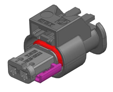 2way MAK 1.2 Receptacle Sealed Black Connector, Code A