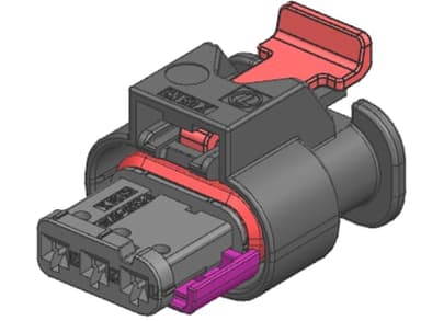 3way MAK 1.2 Receptacle Sealed Black Connector with CPA, Code A
