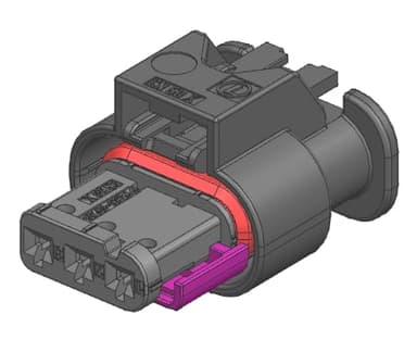 3way MAK 1.2 Receptacle Sealed Black Connector, Code A