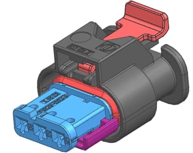 3way MAK 1.2 Receptacle Sealed Blue Connector with CPA, Code C