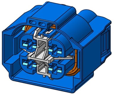 4way AFK 4.8 Receptacle Sealed Blue Connector, Code A