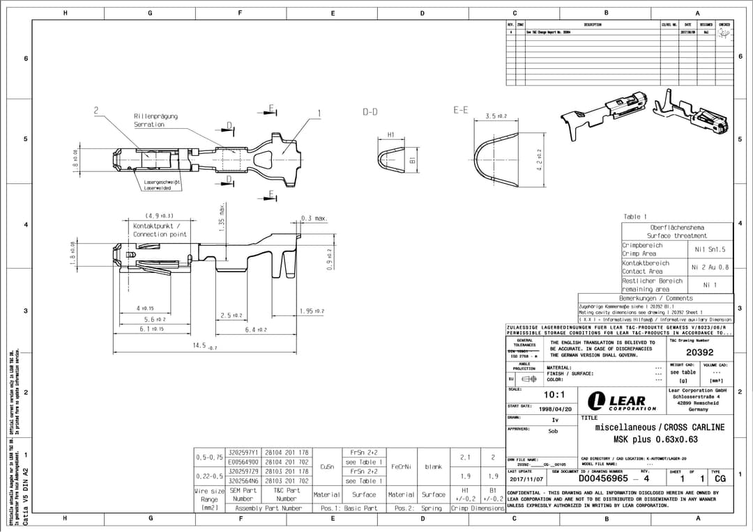 Engineering Drawing Sections Drawing.pdf MSK 0.63 Receptacle Sealed Crimp Terminal, Sn, 0.22-0.5mm² - 3202597Z9 ...