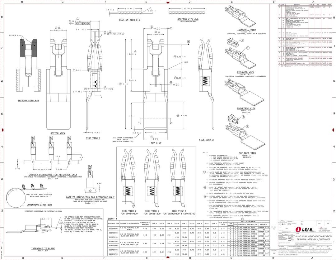 Lear Image HC6.3母端非密封超声波端子Ag1-16mm² - E06951200 | Lear 电子目录